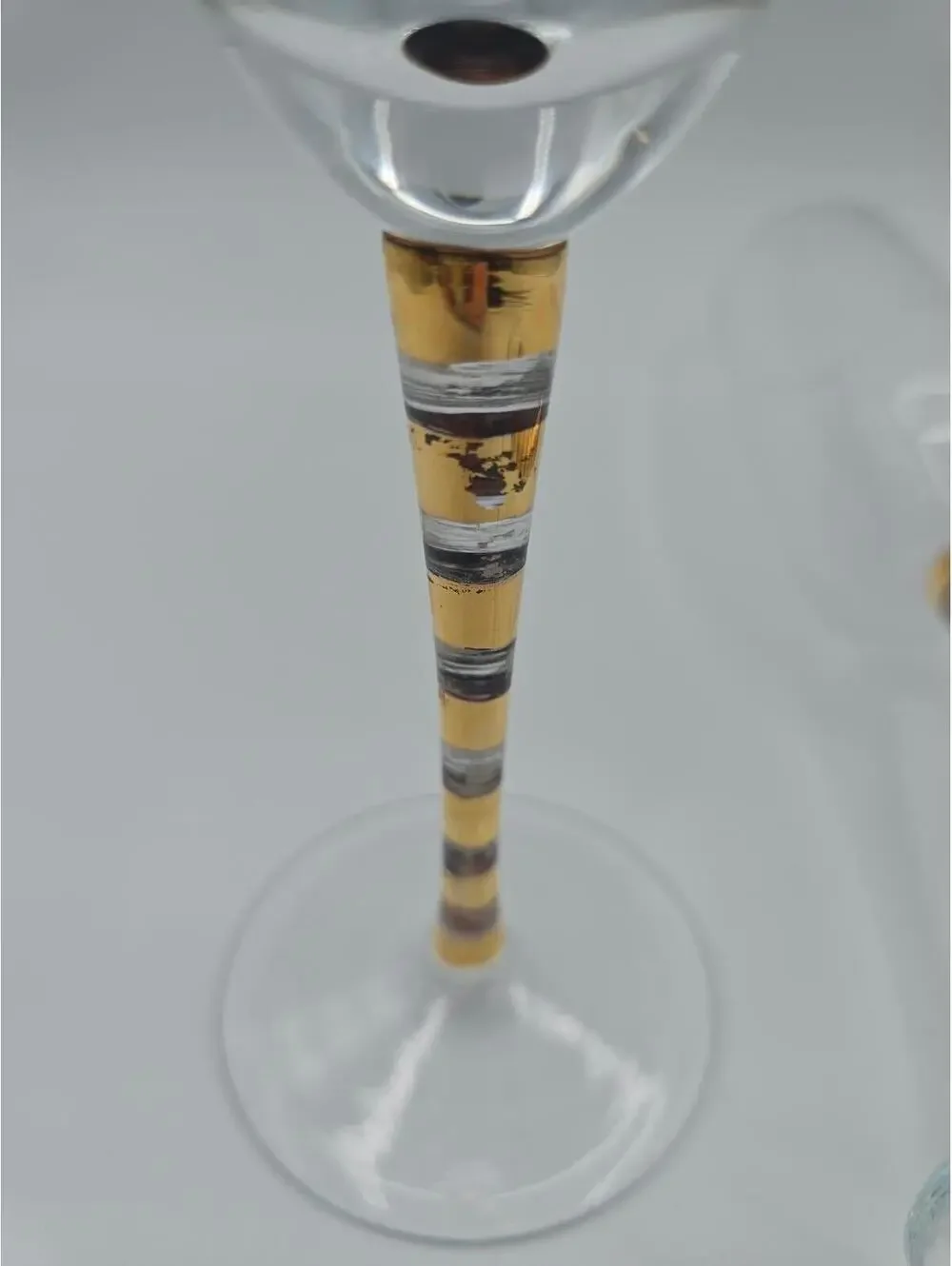 Vintage Pair Liselotte Henriksen Gold/Silver Champagne Glasses for Boda Nova